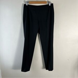 Lafayette 148 New York Pants Virgin Wool Trousers Black Side Zip Size 6 Office